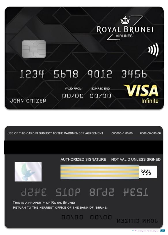 Download Brunei Baiduri Bank Royal Brunei Visa Infinite Credit Card Photoshop template